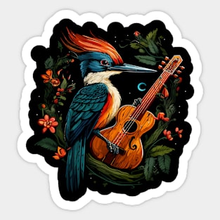 Woodpecker Playing Violin Sticker